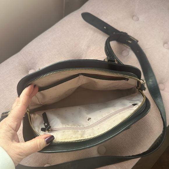 Kate Spade black leather dome satchel purse. - Picture 5 of 5